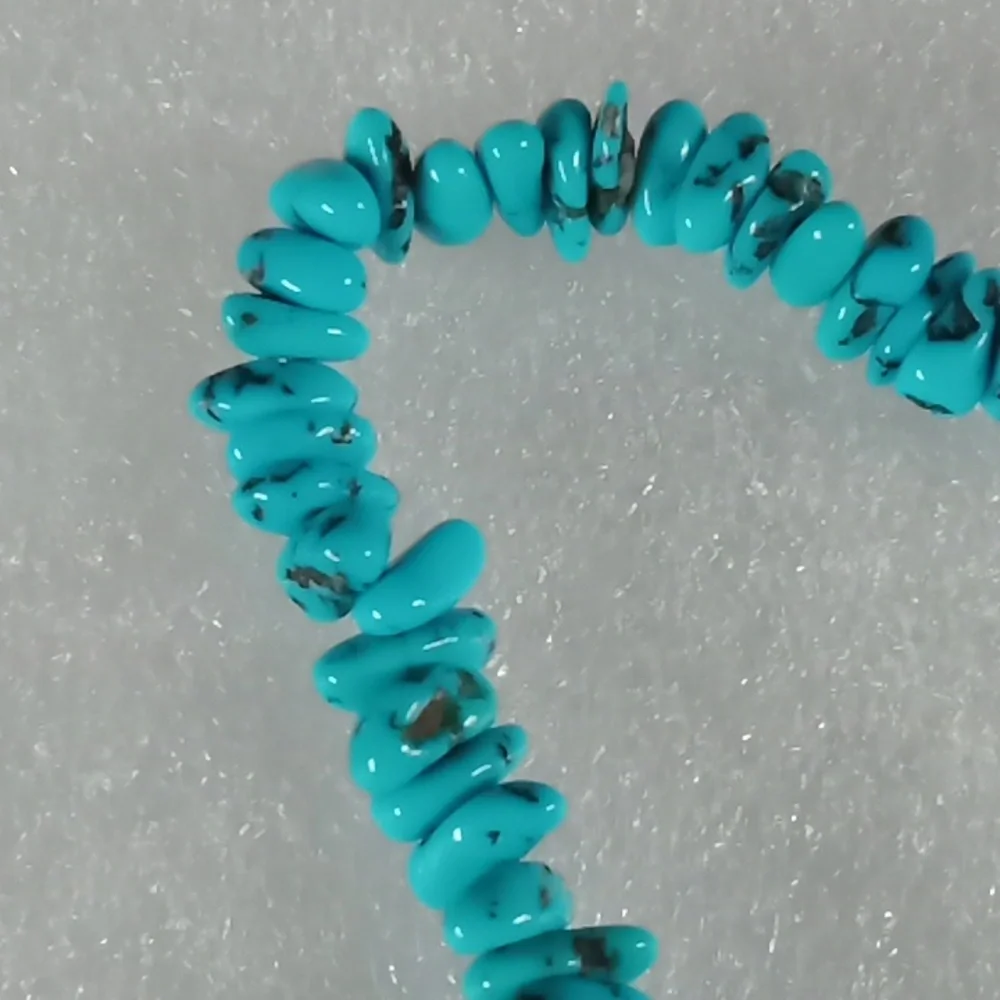 Turquoise Chip Necklace #A364 - Picture 3 of 10